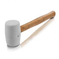 Fliesenschonhammer DM52mm weiss mit Holzstiel